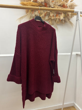 Grobstrick Pullover Bordeaux