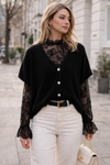 Spitzen Bluse mit hohem Kragen
