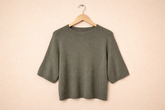 Baby Alpaka 3/4 Pullover Khaki
