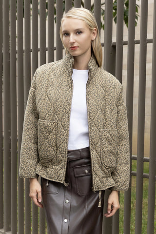 Leopard Stepp-Blouson