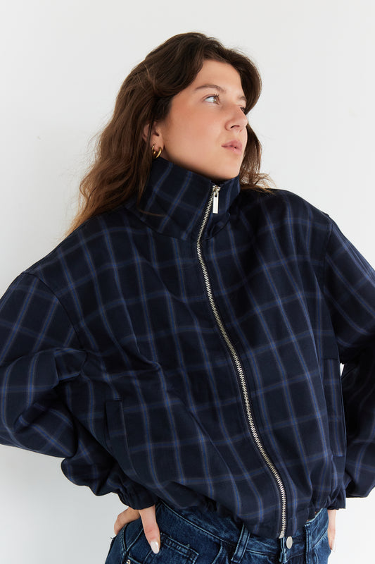 Karierte Blouson Jacke