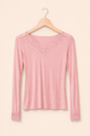 Kaschmir Longsleeve mit Spitze