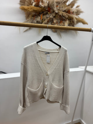 Cardigan Grobstrick creme