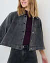 Cropped Denim Jacke mit 3/4-Ärmeln