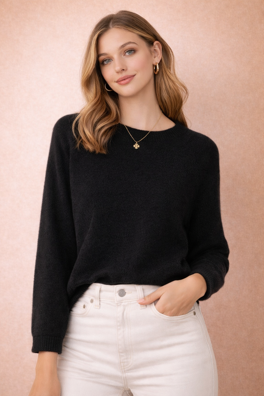 Baby Alpaka Pullover schwarz