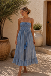 Musselin-Maxi Kleid mit Streifen
