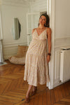 Stufen-Maxikleid mit floralem Allover-Print
