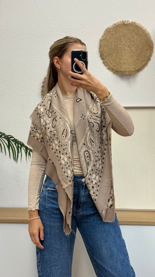 Großer Paisley-Schal aus 100 % Viskose