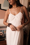 Weißes Maxi-Kleid aus Baumwoll-Musselin