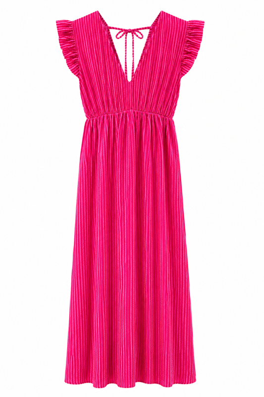 Musselinkleid pink kurzarm