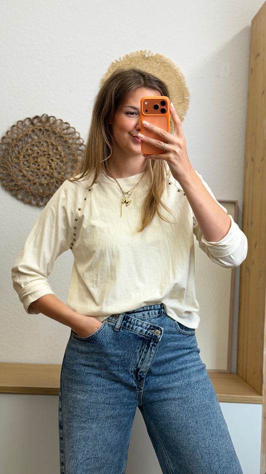 Longsleeve mit Nieten-Details