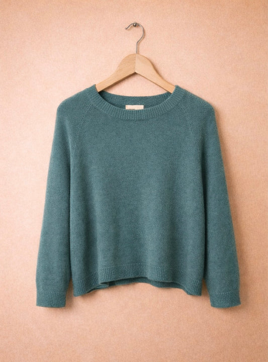 Baby Alpaka Pullover petrol