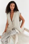 Oversized Blazer-Weste in Beige
