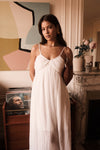 Weißes Maxi-Kleid aus Baumwoll-Musselin