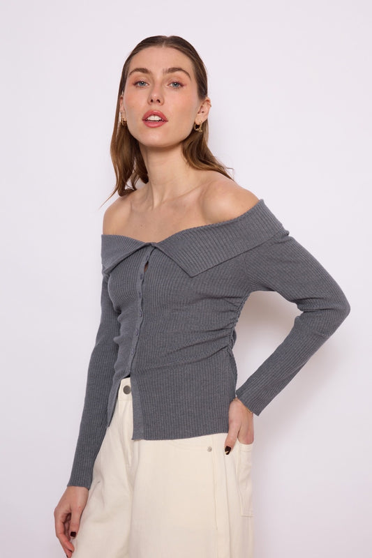 Off- Shoulder Strickjacke