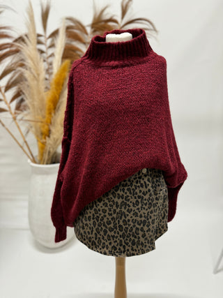 Oversize Pullover Bordeaux - "PAULA"