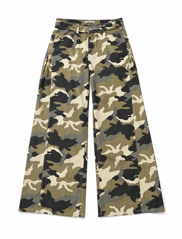 Camouflage Wide Leg Jeans – High Waist