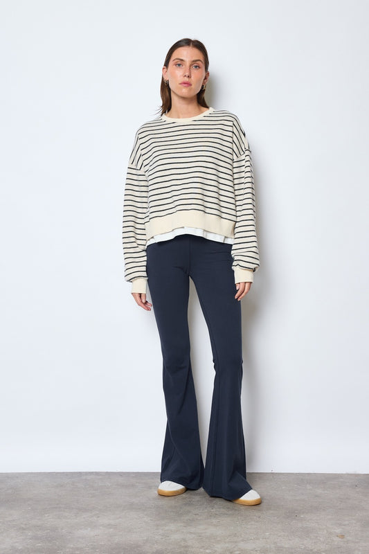 Sweater Beige/ Blau