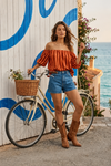 Off Shoulder Bluse Stripe