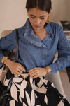 Curve Bluse denim