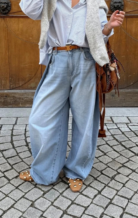 Wide Leg Jeans mit besonderem Bund ZR9082-38