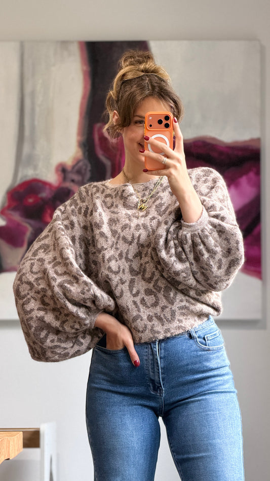 Leo Strickpullover mit Ballonärmeln