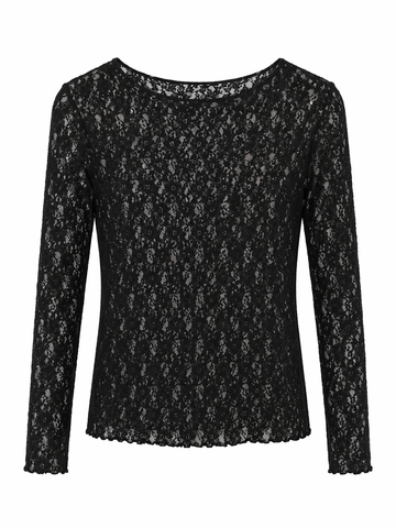Spitzen Longsleeve mit Blumenmuster