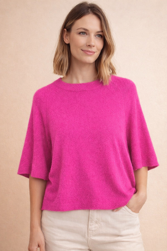 Baby Alpaka 3/4 Pullover pink