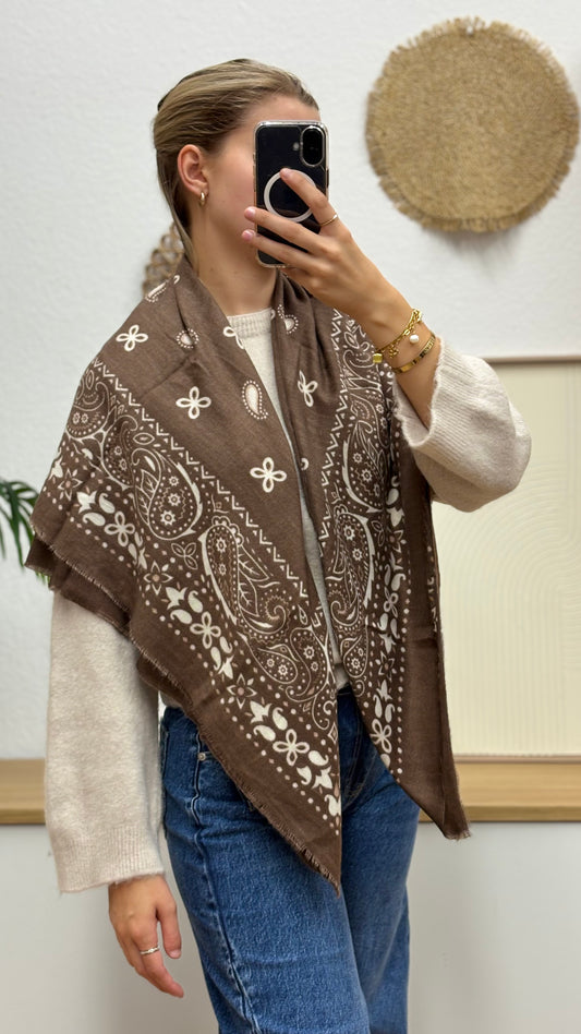 Großer Paisley-Schal aus 100 % Viskose