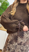Strickpullover mit Spitzenschleife