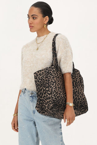 Großer Shopper mit Leopardenmuster