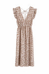 Musselinkleid beige mit Quasten