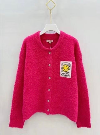 Cardigan Smiley fuchsia