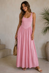 Maxikleid mit V-Taillennaht