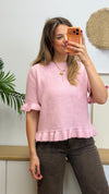 Strickpullover mit Rüschen & Halbarm