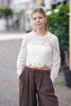 Pailletten Langarm Top Damen