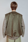 Velours-Weste in Khaki