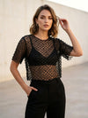Crop Shirt mit Perlen