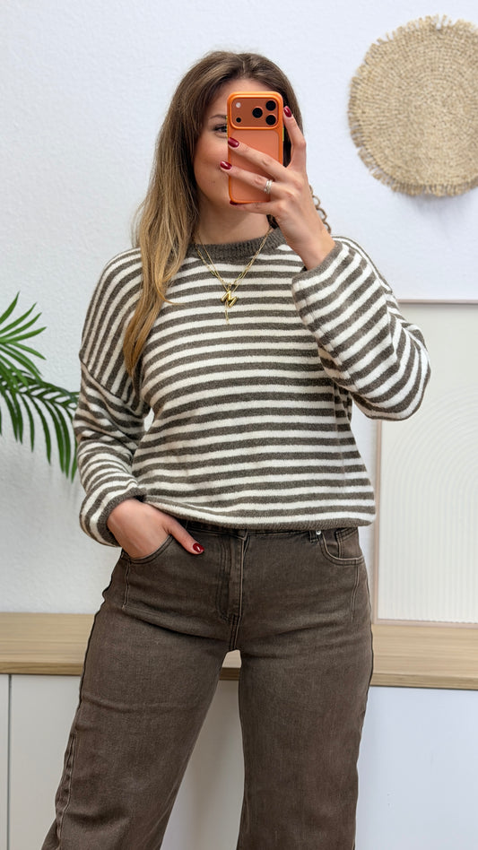 Stripe Pullover langarm