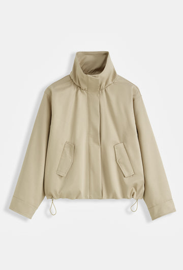 High Collar Jacket – Beige