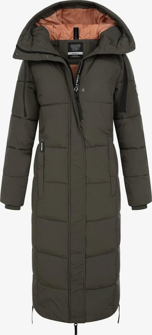 Sublevel Winterjacke 'Damen Winter Jacke Mantel Parka Steppjacke Steppmantel Extra Lang 124'‌‌‌ in Grün