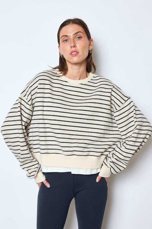 Sweater Beige/ Blau