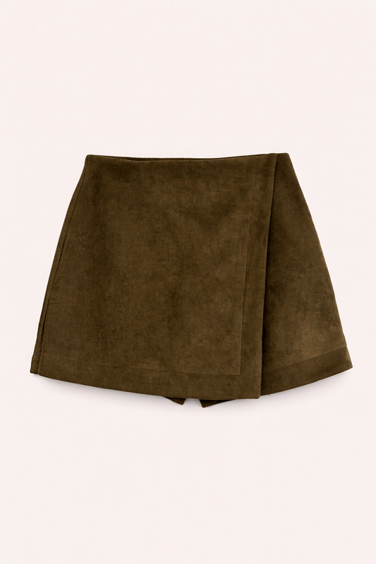 Skort Wildleder khaki