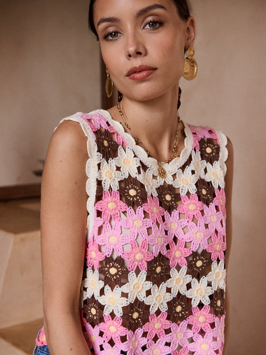 Häkel Top mit Blumen