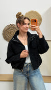 Leo-Blouson in Dunkelgrau/Schwarz