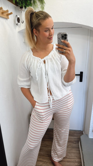 Gestreifte Jerseyhose