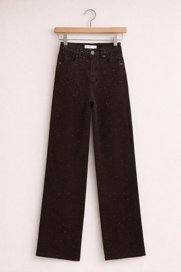 Strass Jeans Straight Leg