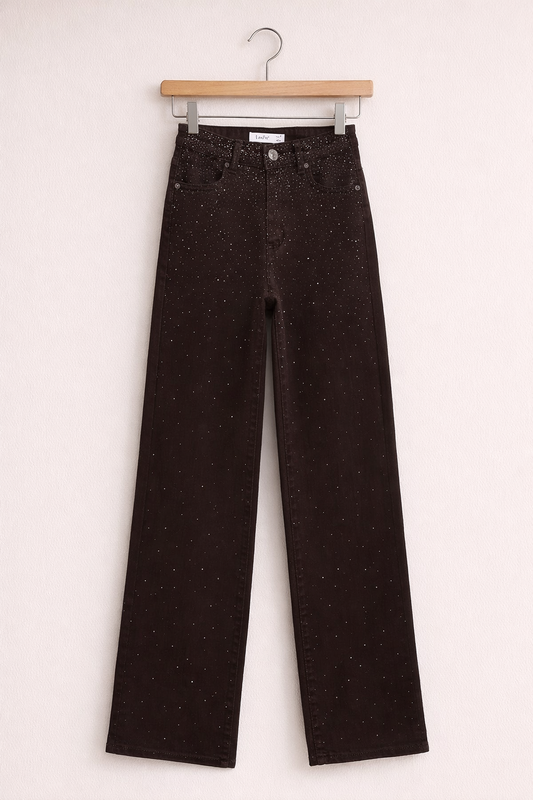 Strass Jeans Straight Leg