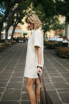 Denim Kleid beige mit Knopfleiste
