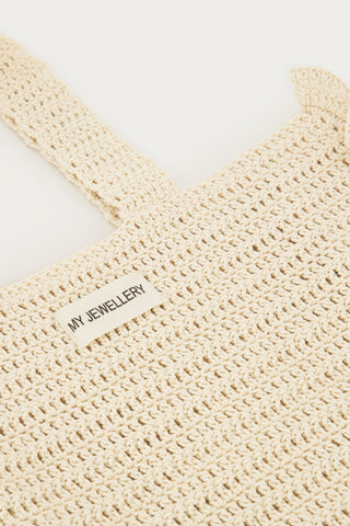 Gehäkelter Shopper beige